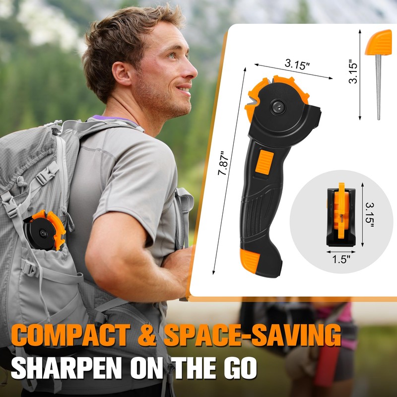 KimPump 6-in-1 Garden Tool & Kitchen Knife Sharpener with Ceramic,