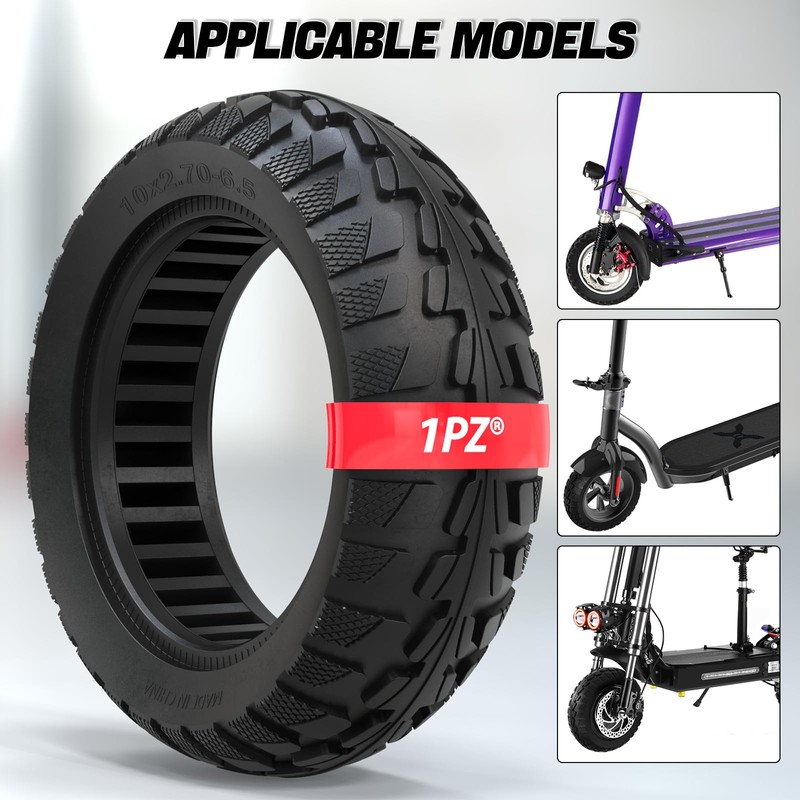 1PZ MI0-J2R 10x2.70-6.5 Solid Tire 70/65-6.5 Tire Replacement for Segway