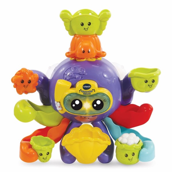VTech Splash & Play Octopus | Interactive Bath Time Activity Toy with Sounds and Phrases | Suitable for Ages 12 - 36 Months, English Version
