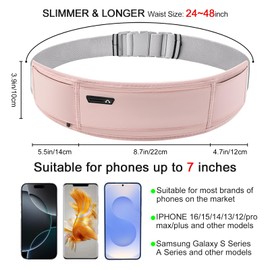 Slim Running Belt,Waist Pack,3-Pocket Waterproof Adjustable Fanny Pack with Hidden Water Bottle Pocket,Phone Holder for Running, Jogging, Hiking, Cycling(Black)