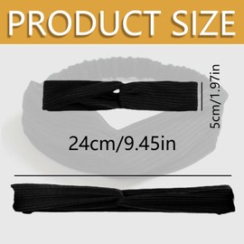 5Pcs High Elastic Cross Knotted Wide Turban Fashionable Wide Knotted Head Bands Retro Soft Elastic Wide Headbands for Women Hair Accessories