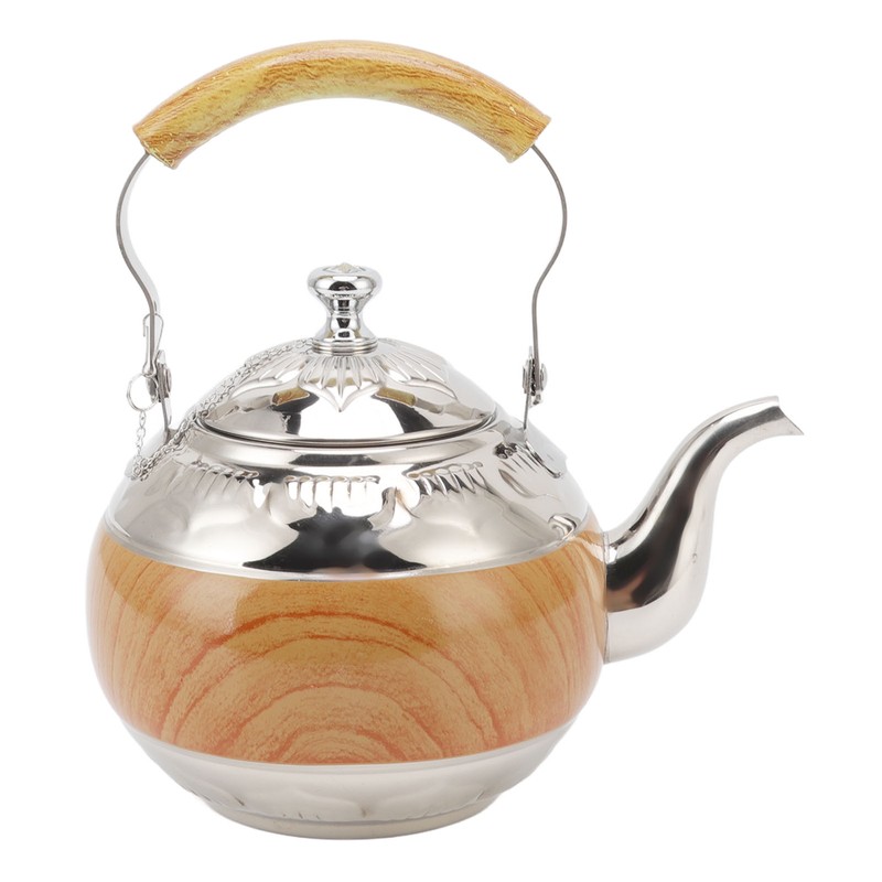 Tea Pot 1L Stainless Steel Thickened Strong Corrosion Resistant Silver