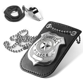Novelty Place Kids Police Pretend Play Set - Police Badge and Whistle, Detective Role Play Props Police Costume Accessories for Cops