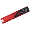 UNI CHALK PWE-8K RED MARKER CHISEL TIP (8.0mm BX 6)