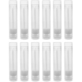 Sangpum Sangse Seolmyeong Chamjo 핸디 베이직 립밤 빈 용기 튜브 3/16온스(5.5ml) 12개 천연 반투명 색상 팩 Handy Basic Lip Balm Empty Tube 3/16oz (5.5ml) Pack of 12 Natural Translucent Color
