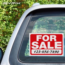 iSYFIX For Sale Signs Stickers – 12 Pack 14x10 Inch – Premium Self-Adhesive Vinyl, Decal, Indoor & Outdoor Advertising Signage for Houses, Vehicles and More