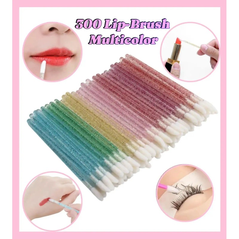 300 Pzas Lip Brush Glitter Para Labios Pestañas,microblading