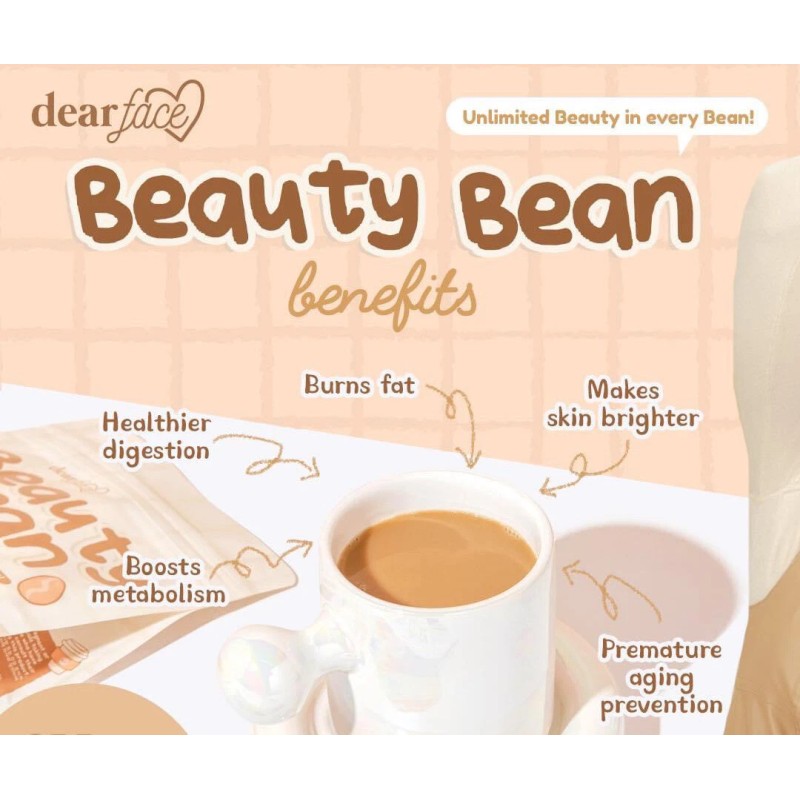 Dear Face BEAUTY BEAN Premium Korean Mocha Coffee 10 Sachets