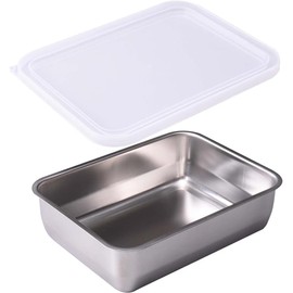 Arnest Square Bat with Lid, Deep Type, 22×16.5cm, Compact, Half Size, Stainless Steel, Dishwasher Safe, Cooking Made Easy, Tsubame Sanjo, Made in Japan, A-77520