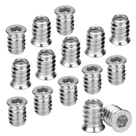 ZITFRI 100 x Screw-in Nuts M6 Screw-In Sleeves M6 x 15 mm Screw-in Nut with Cover Edge Threaded Insert Hex Hex Nuts Made of Galvanised Steel