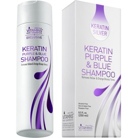 Vitamins Silver Shampoo for Blonde Hair - Keratin Anti Yellow Tone Shampoo for Bleached Hair - Purple Hair Dye Hair Care Silver Shampoo for Grey Hair Colour