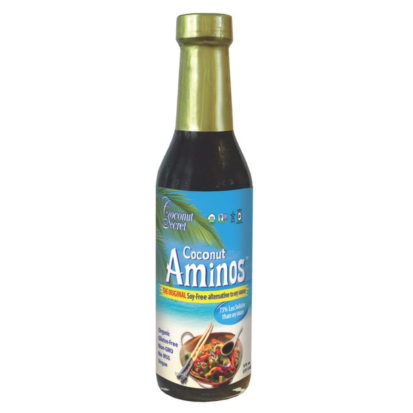 Coconut Secret Coconut Aminos (4 Pack) - 8 fl oz - Low Sodium Soy Sauce Alternative, Low-Glycemic - Organic, Vegan, Non-GMO, Gluten-Free, Kosher - Keto, Paleo - 192 Total Servings