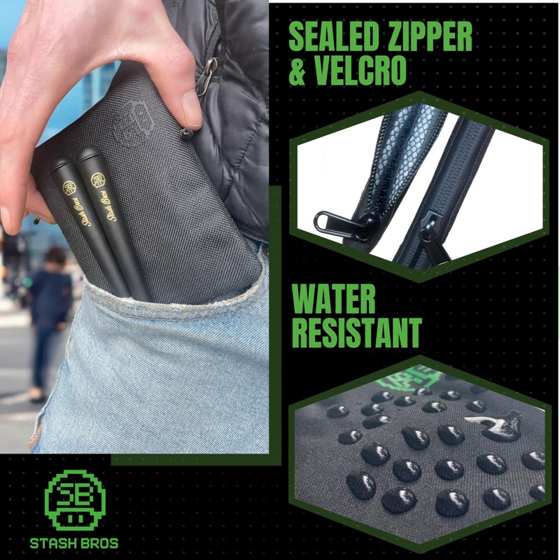 Stash Bros Pocket Smell Proof Bag & 2 Airtight Storage