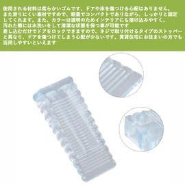 Audiofan Door Stopper Rubber Transparent Flexible Sliding Door Swing Wedge Stopper Insert Easy Slide Lock Home Premium Office Set of 2