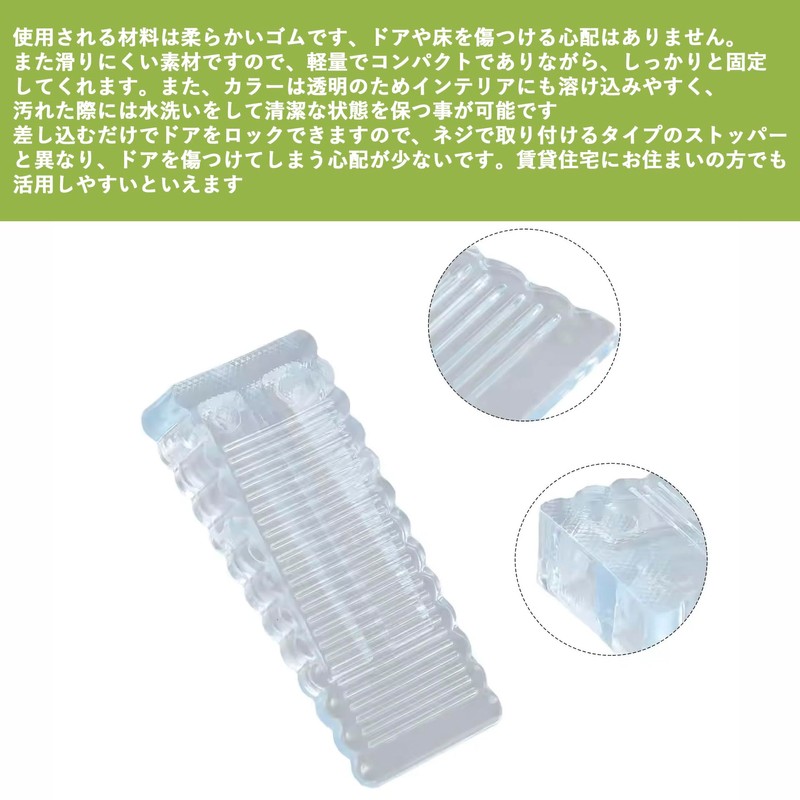 Audiofan Door Stopper Rubber Transparent Flexible Sliding Door Swing Wedge