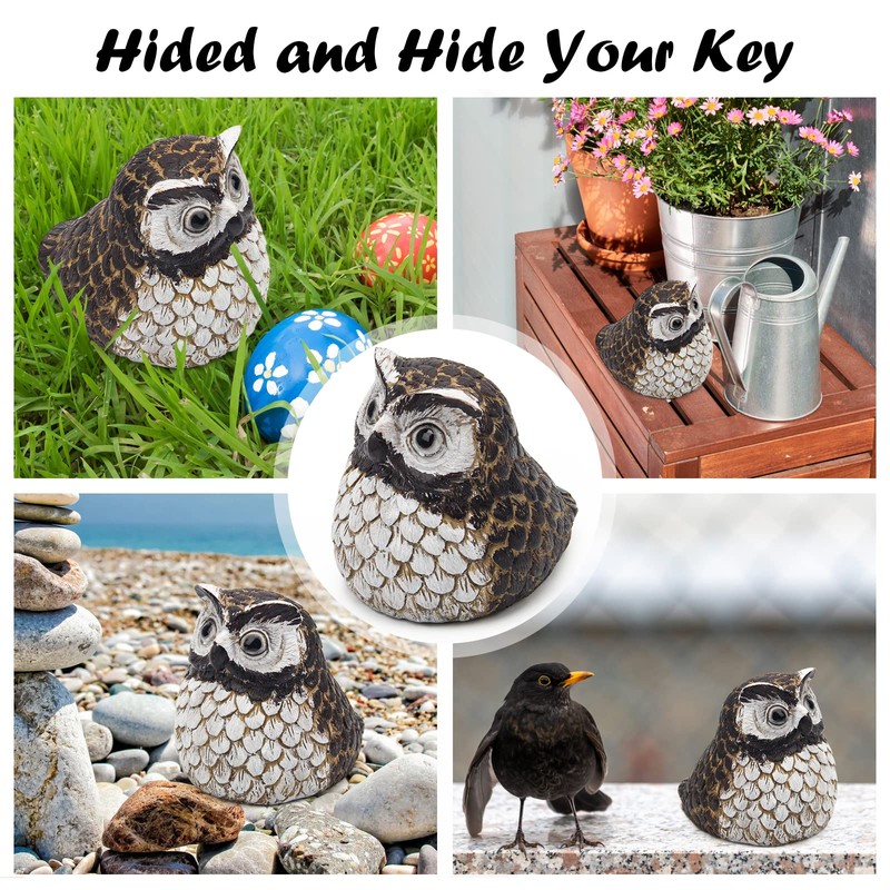 Wiwaplex Faux Owl House Decorative Spare Key Hider, Hide a