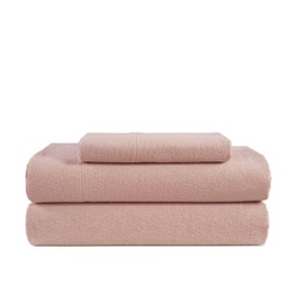 LANE LINEN 100% Cotton Flannel Sheets Twin Size - Brushed for Extra Softness - Twin Size Cotton Sheets Set - Warm & Cozy Flannel Cotton Twin Bed Sheets Set, Twin Sheets Deep Pocket - Sepia Rose