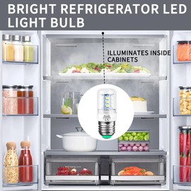 2 Pack LED D34L Refrigerator Light Bulb Replacement 3.5W Compatible With Freezer (110V-240V White Light) AP6278388 PS12364857 4584444 - Bright for Refrigeration Units