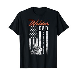 Welder Dad Like A Normal Dad Only Cooler USA Flag Welding T-Shirt