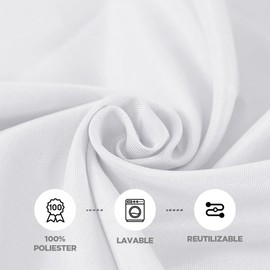 uunida Manteles para Mesa Rectangular de Banquetes y Eventos - Ideal para Mesa de Dulces - Mantel para Fiestas - Varios Colores - Fácil de Lavar (Blanco)