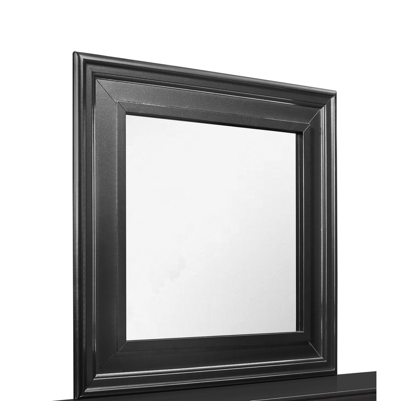 HomeRoots 38" Gray Square Wood Framed Accent Mirror