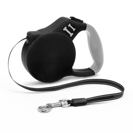 AIITLE Retractable Dog Leash 5m for Small Breeds, Reflective Safety Tape, Quick-Lock Brake System, Non-Slip Handle - Lightweight & Portable for Travel, Training, Night Walks, Black