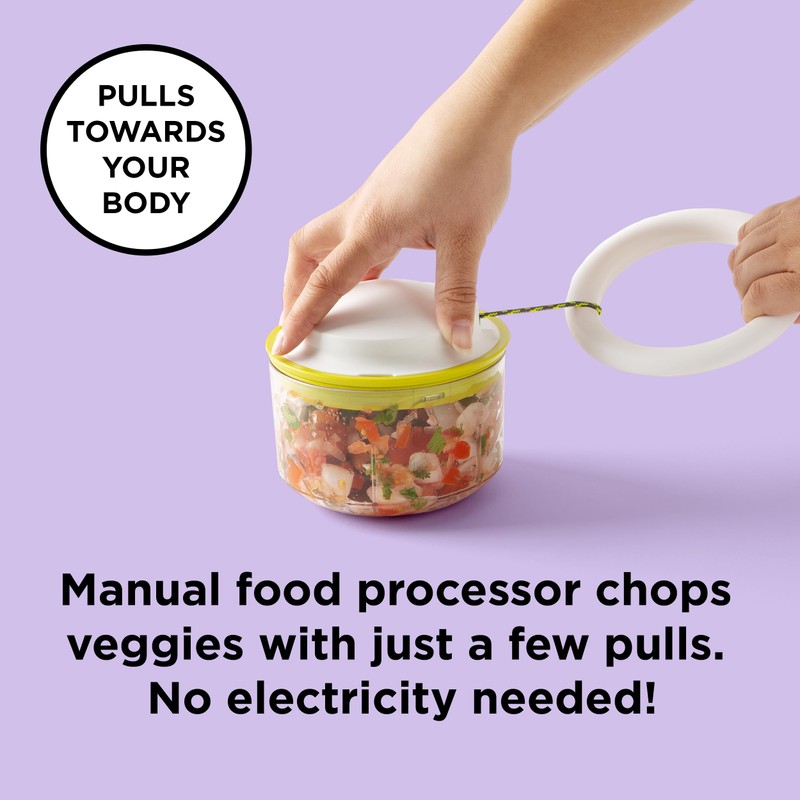 Chef’n VeggiChop Manual Hand-Powered Food Chopper and Processor, Chops Vegetables,