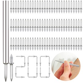 Sugeru® Seamless Nail with Double-Headed Skirting Thread Nail for Skirting Boards Without Traces Invisible Safety Screws with Double Head Nails for Hanging Pictures, Skirting Boards (200)