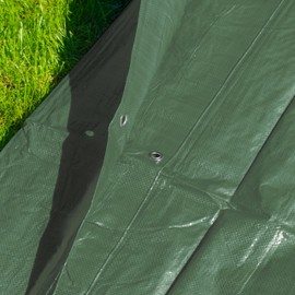 durable waterproof 4m x 4m tarpaulin/builders tarp/garden dry cover camping ground sheet/cover up in laurel green (13FT X 13FT)