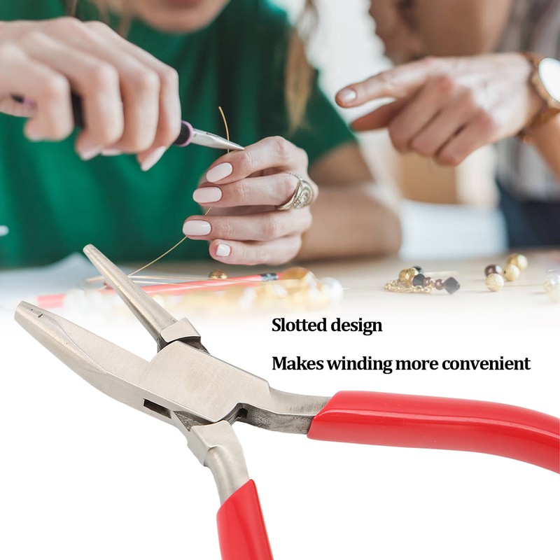 Jewelry Plier Slotted High Carbon Steel Rubber Handle Wire Bending