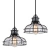 YKLITG 2PK 8.7" Industrial Pendant Lights with Glass Shade &