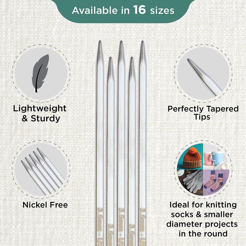 KnitPro Nova Cubics Double Pointed Needles 8" (20cm) | 3.50mm