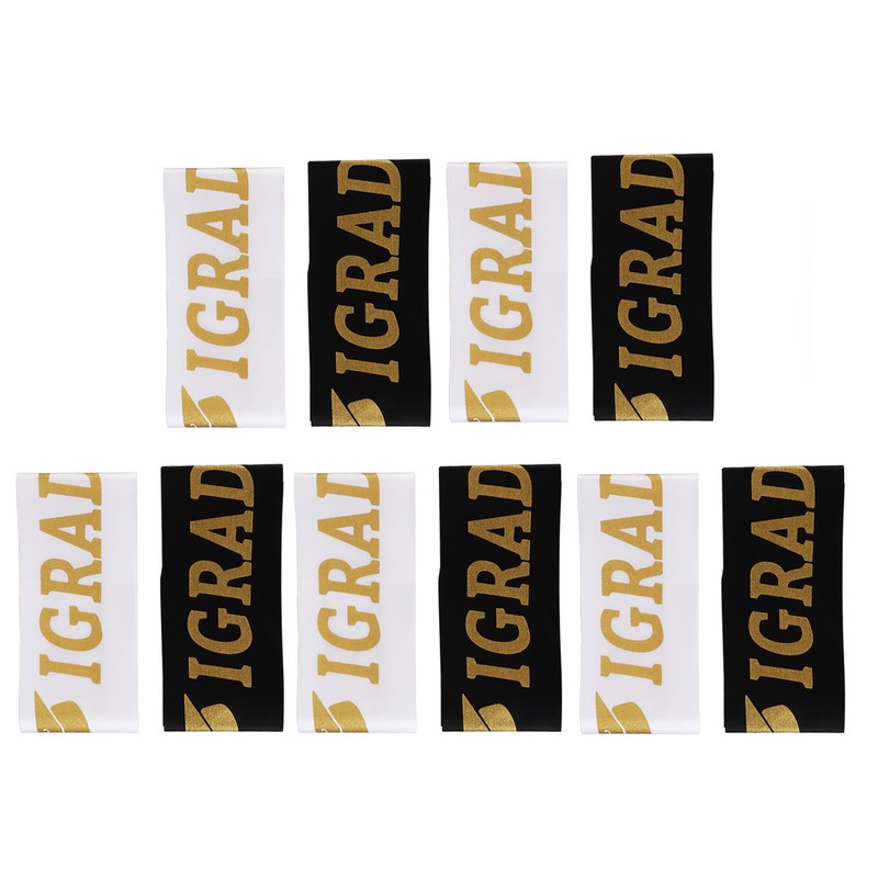 5 Sets Graduation Sash Polyester Party Congratulation with Letter Keepsake