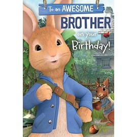 Peter Rabbit PE003 "BROTHER" Birthday Card Multi