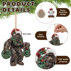 Wonderjune 24 Pcs Funny Christmas Ornaments Hanging Weird Christmas Ornaments Decor for Tree Wooden Gingerbread Raccoon Snowman Stocking Stuffers for Christmas Holiday Gift Crafts, 12 Styles