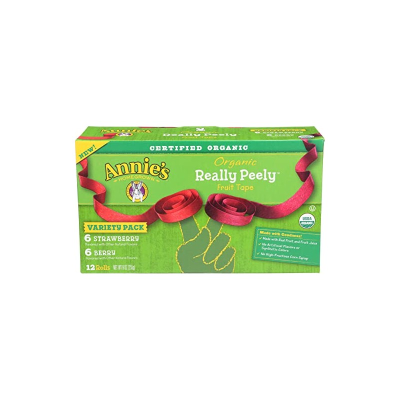Annie's Homegrown Organic Really Peely Fruit Tape Snack, Strawberry &