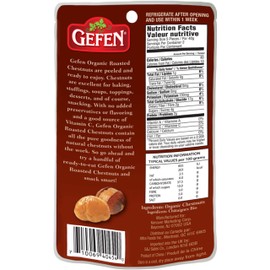 Gefen Organic Whole Roasted & Peeled Chestnuts, 3OZ (24 Pack)