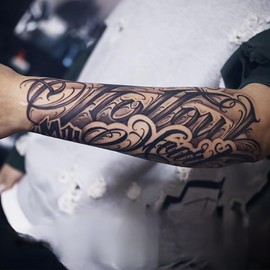 6 Large temporary tattoos adult, Containing 1 One Prayer Hand Elements and 5 One Random Patterns, Lasts 1-2 Weeks, Waterproof and Anti-Friction, Realistic Effect, (Follow my heart.)