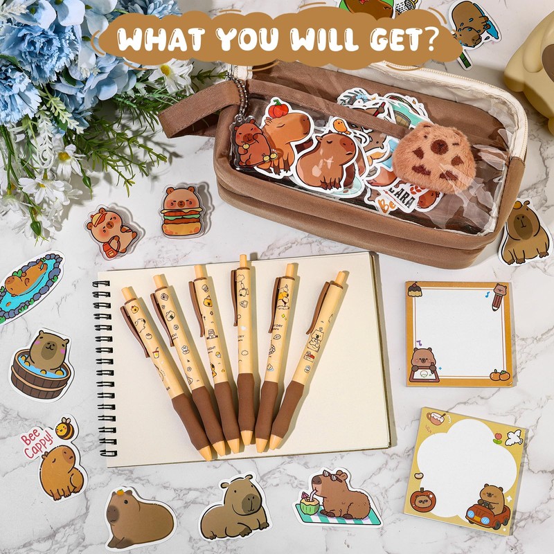 Capybara Pencil Pouch Capybara Stationery Set with Capybara Pencil Bag/PP