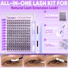 Yawamica Lash Clusters Kit Natural Lash Extension Kit 8-14mm Short