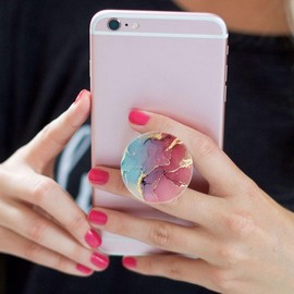 Peffiten - 6 Pack Cellphone Phone Grip for Smartphones, Collapsible Stand Cell Phone Expanding Holder for Phone - Rose Gold Marble Blue Black