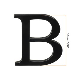 PATIKIL 3D Acrylic Alphabet Mirror Wall Stickers Letter B Self-Adhesive Home Decor Letter Sign Art Sticker Decal for DIY Home Decoration Black