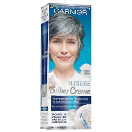 Garnier Nutrisse Silver Cream Colour: Silver Grey Contents: 80 ml - Colour-Enhancing Care Tint for Radiant Grey Hair Tint