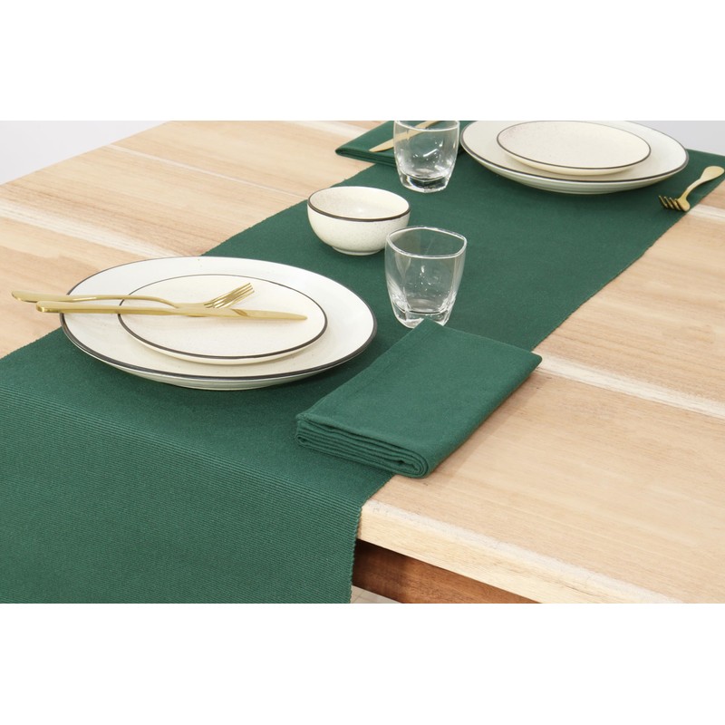 PurpleEssences Solid Ribbed Woven Table Runner Spring Summer Easter Farmhouse