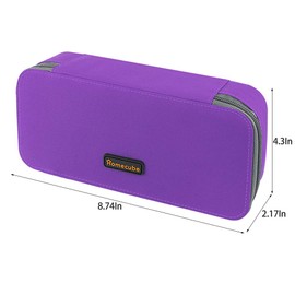 Homecube Pencil Case Large Capacity Storage Oxford Cloth Bag Pouch Marker Stationery Organizer Holder with Zipper for School & Office - 9.06x4.72x2.56 inches Purple