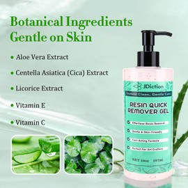 JDiction Hand Resin Remover, 10oz Natural Hands Resin Cleaner Gel, Gentle & Skin-Friendly, Art Crafters Quick Hands Cleaner for Epoxy Resin, UV Resin, Pigment, Paint, Clays
