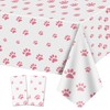 2 Pack Puppy Paw Print Tablecloth, 51x87'' Pink Table Cover