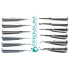 12 Pcs Dental Extraction Elevators Straight Curved Cogswell Cryer Spear