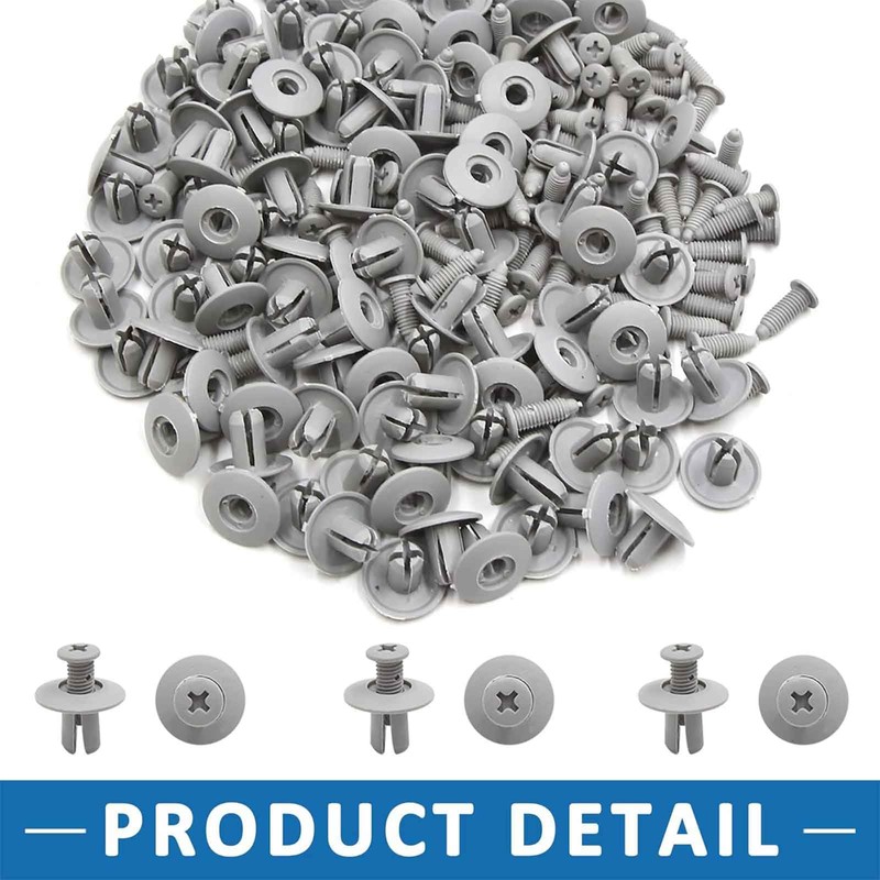 30 Pcs 20mm x 8mm Gray Plastic Push-Type Trim Clip