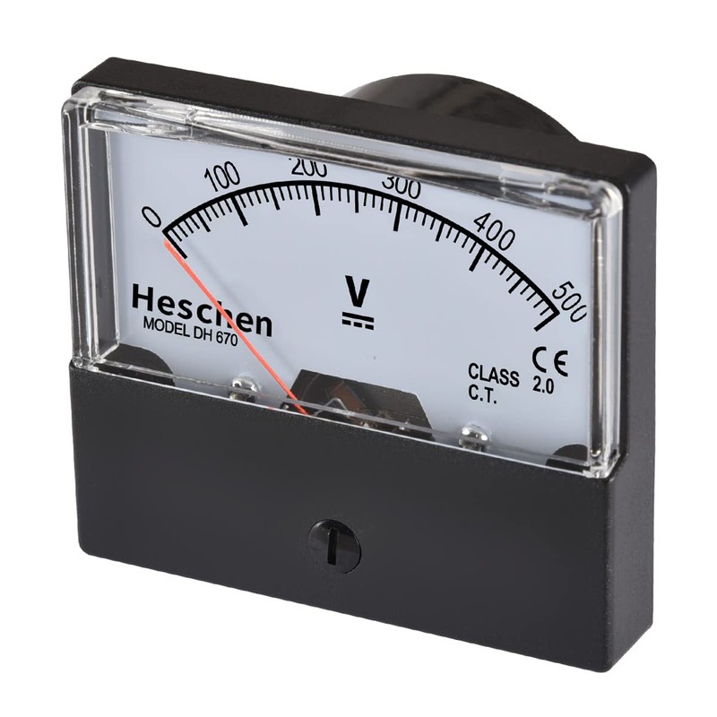 Heschen Voltmeter Rectangle Analog Display Volt Voltmeter 670 Style DC